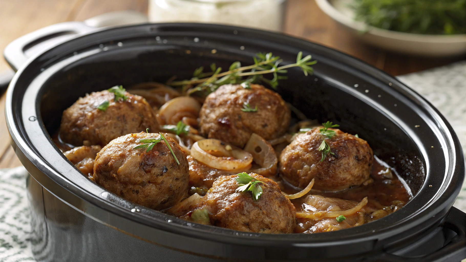 Crockpot French Onion Meatballs Recipe