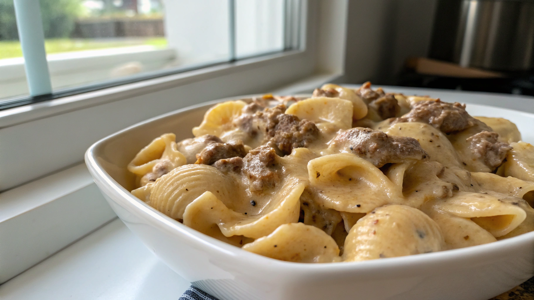 Easy Creamy Beef And Shells Recipe
