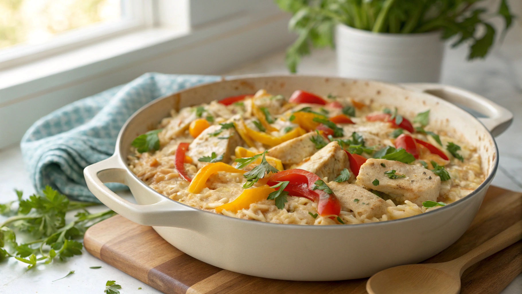 Easy One Pot Queso Chicken And Rice Recipe