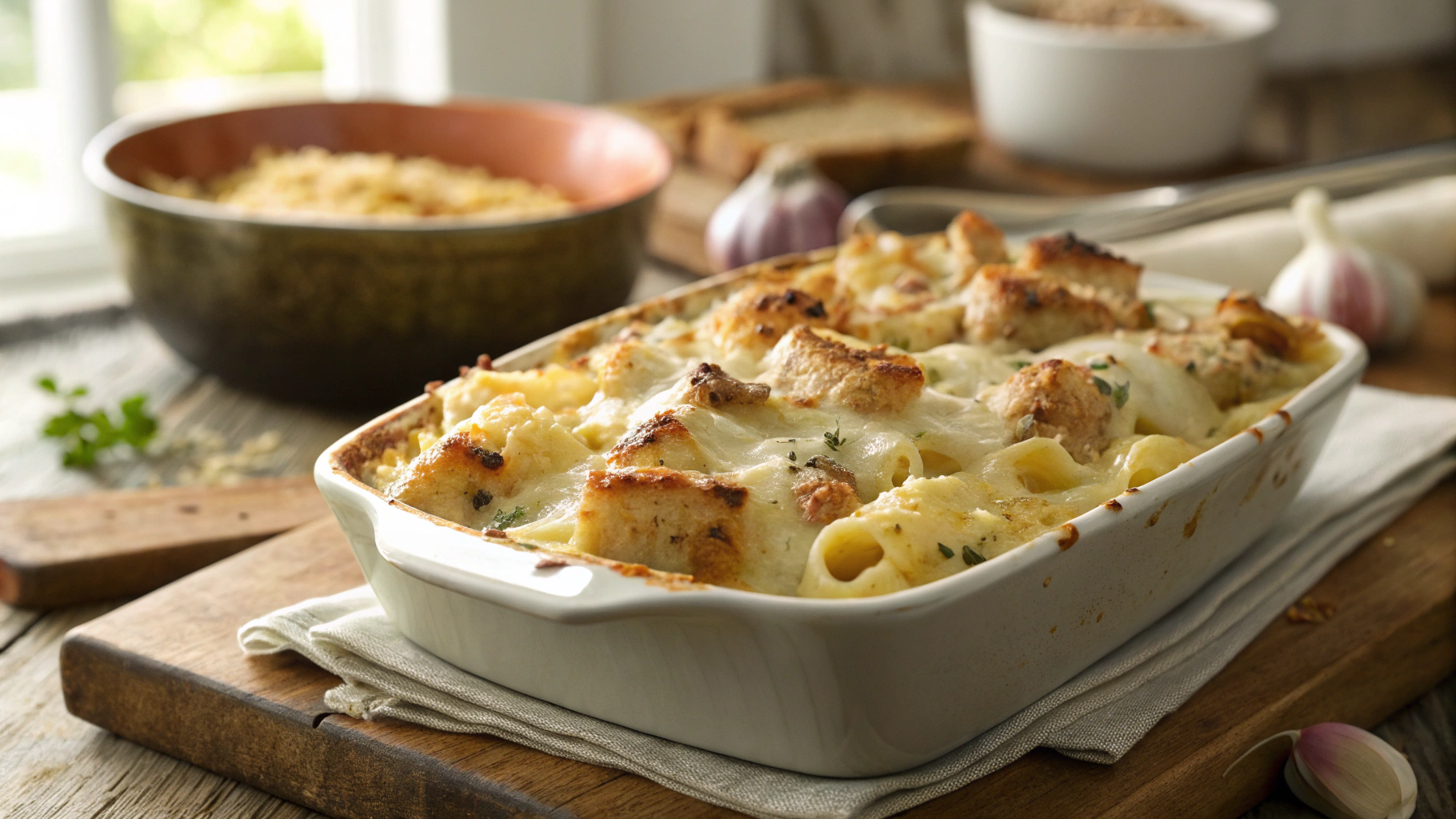 Garlic Parmesan Chicken Pasta Bake Recipe