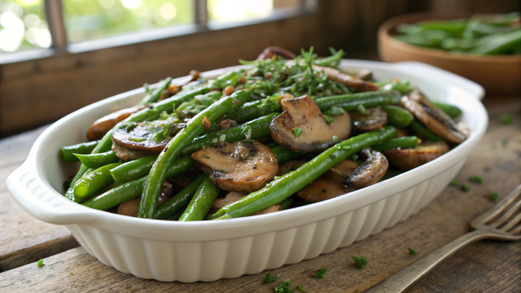 Green Beans With Mushrooms Recipe