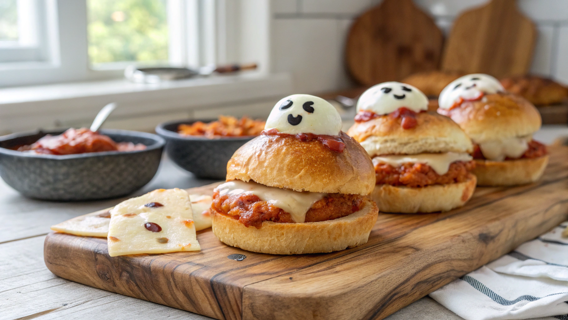 Halloween Chicken Parmesan Sliders Recipe