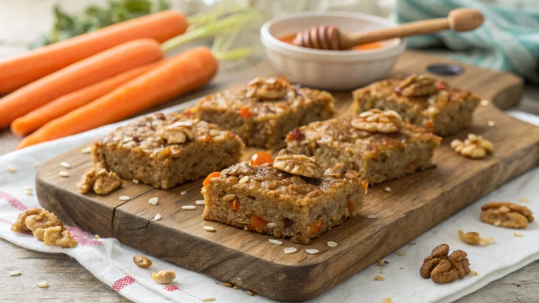 Healthy Carrot Cake Oatmeal Breakfast Bars Recipe