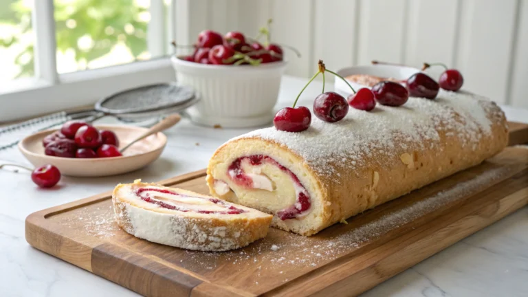 Heavenly Cherry Cheesecake Cake Roll Recipe