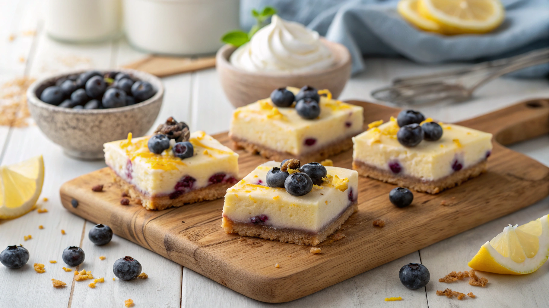 Lemon Blueberry Cheesecake Bars Recipe