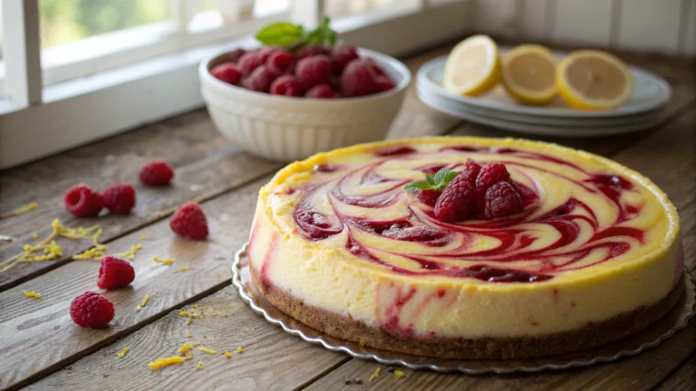 Lemon Raspberry Swirl Cheesecake Recipe