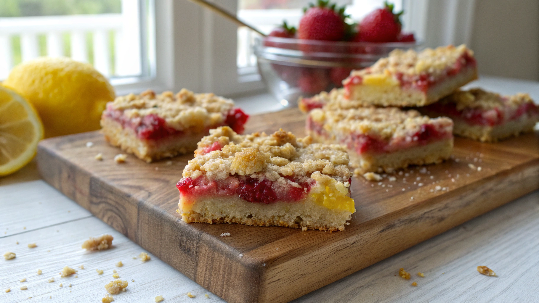 Lemon Strawberry Crumb Bars Recipe