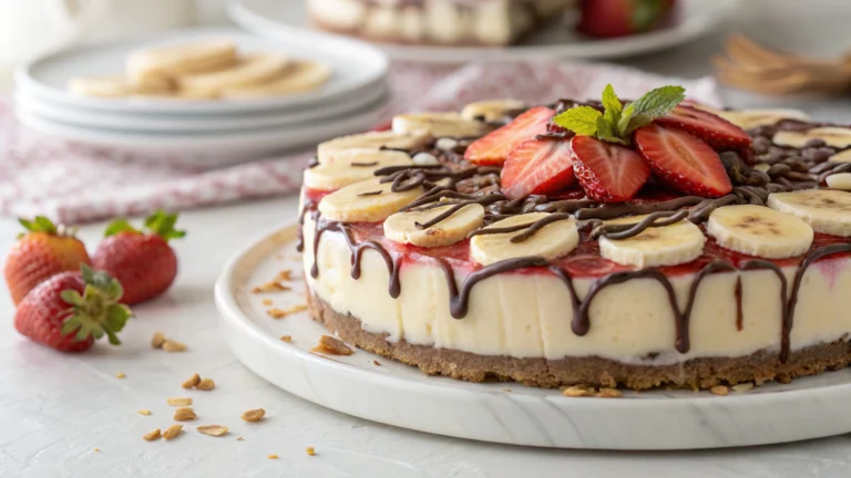 NoBake Banana Split Cheesecake