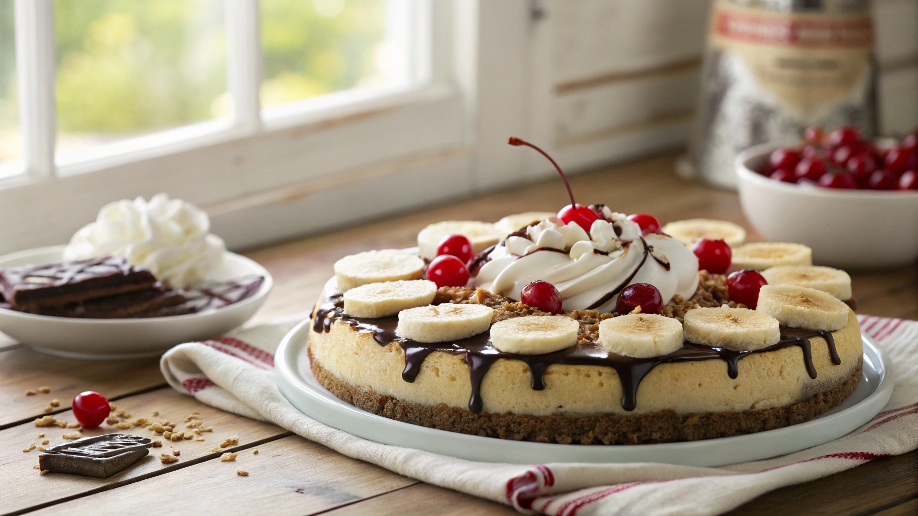Nobake Banana Split Cheesecake Recipe