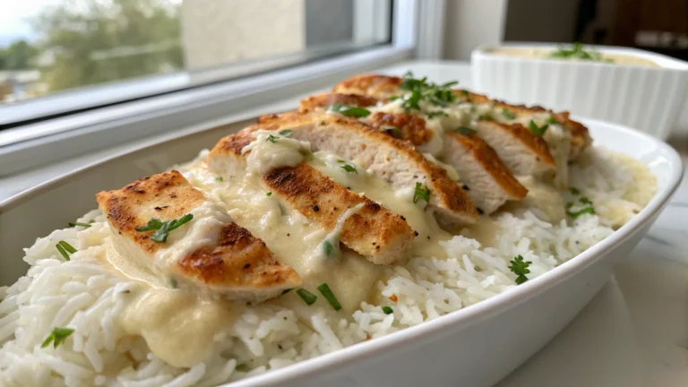 Onepan Creamy Parmesan Chicken and Rice Recipe