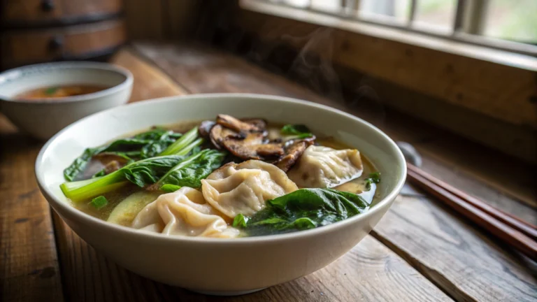 Potsticker Soup With Mushrooms and Bok Choy Recipe