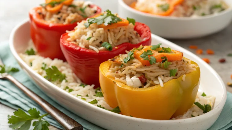 Shredded Chicken and Rice Stuffed Peppers Recipe