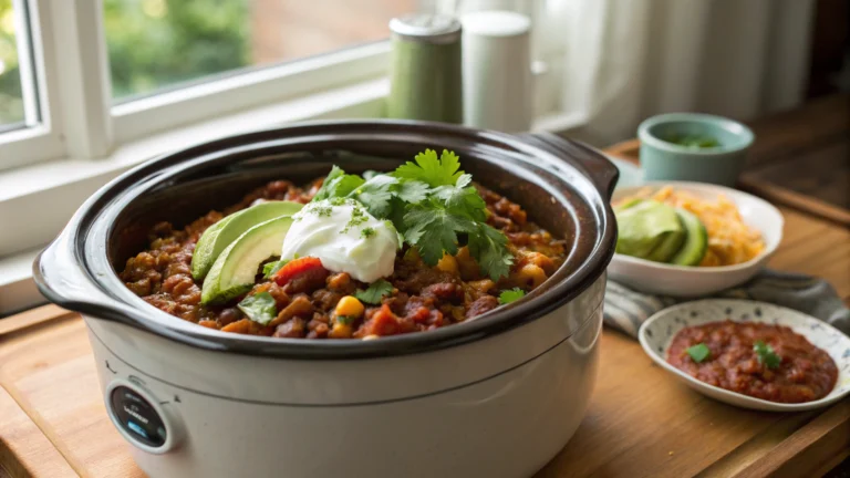 Slow Cooker Lentil Taco Chili Recipe