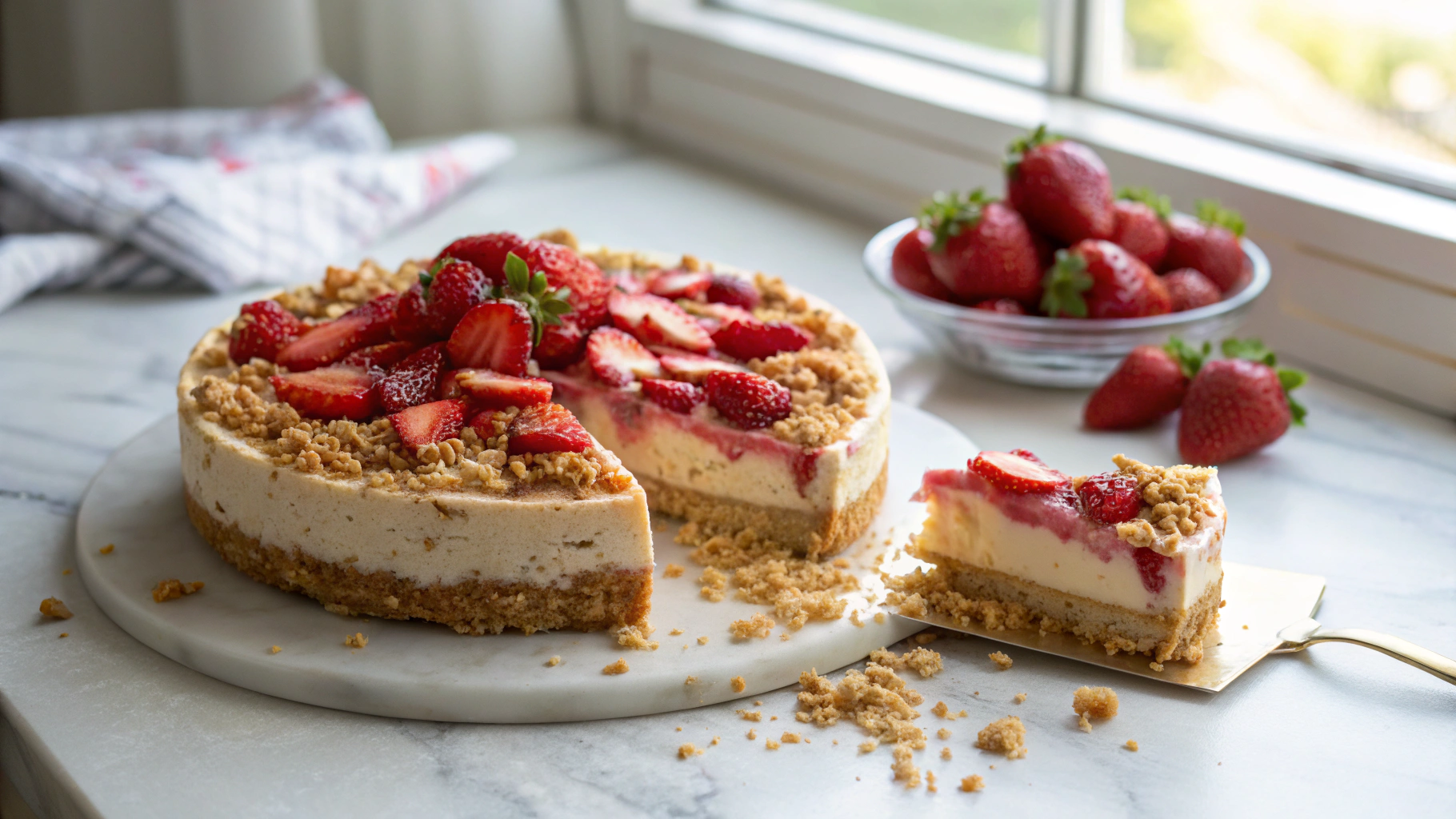 Strawberry Crunch Cheesecake Recipe