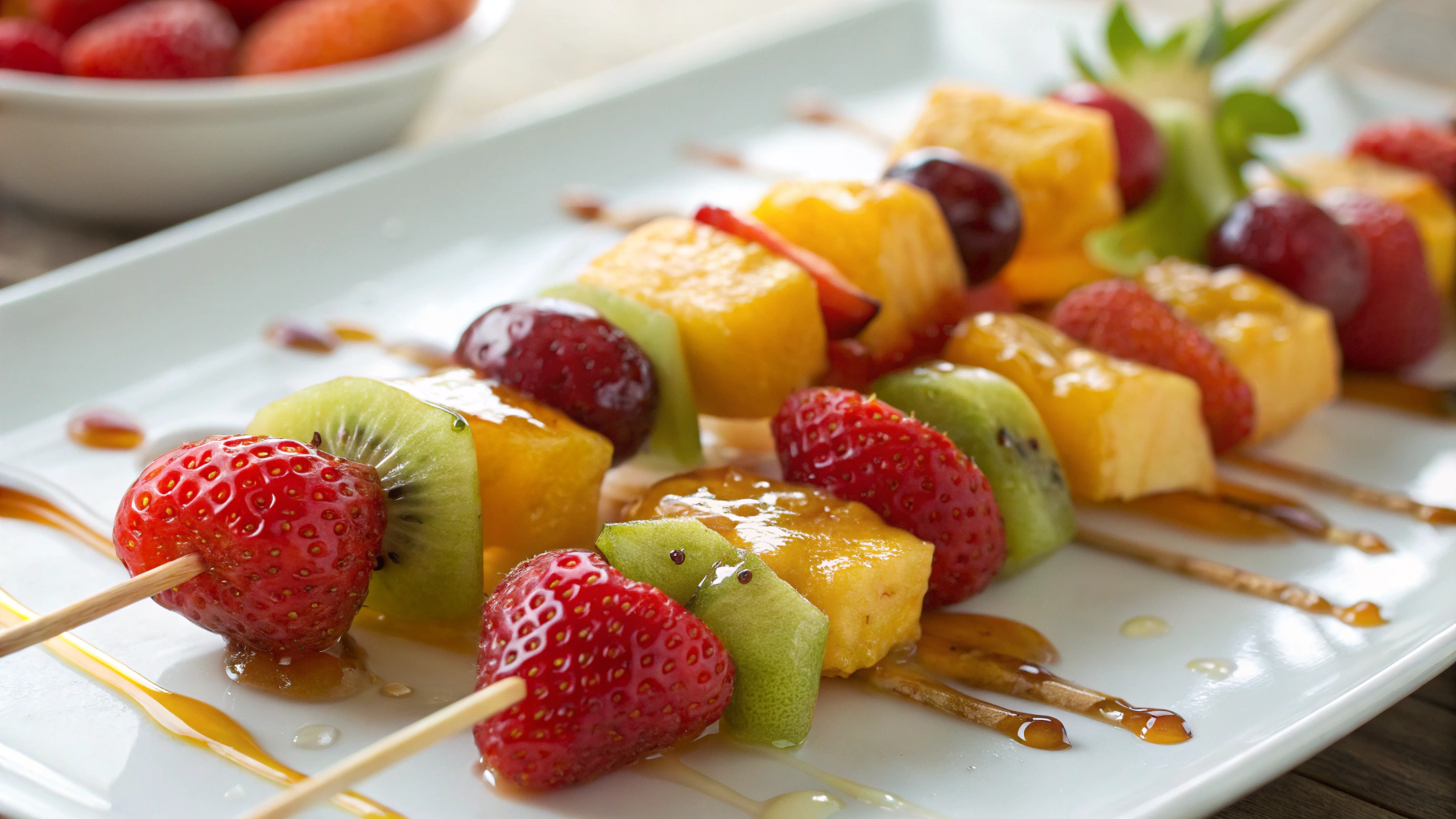 Summer Fruit Skewers with HoneyLime Glaze Recipe