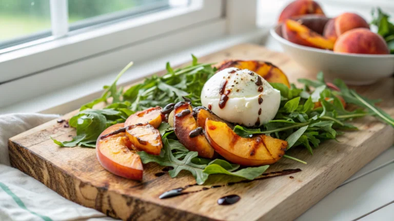 Summer Grilled Peach and Burrata Salad Recipe
