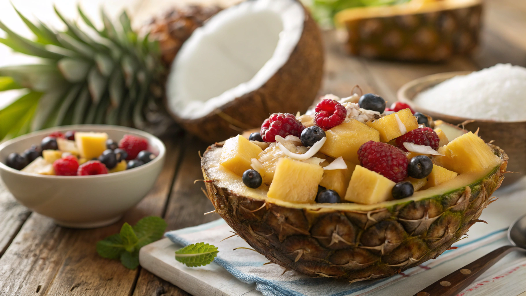 Summer Pineapple Coconut Fruit Bowl Recipe