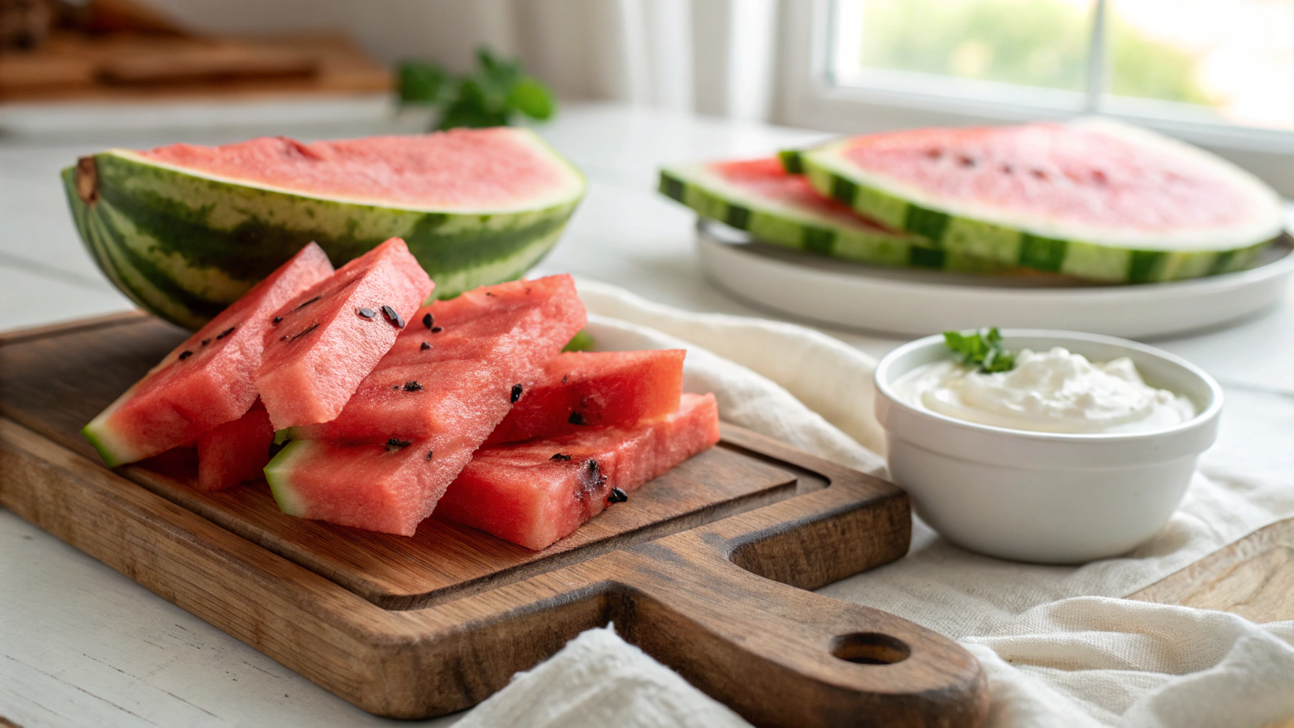 Watermelon Fries With Coconut Lime Dip Recipe