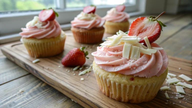 White Chocolate Strawberry Cupcakes Recipe