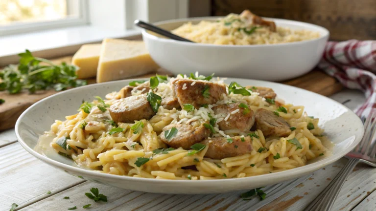 Creamy Chicken Sausage Orzo Recipe