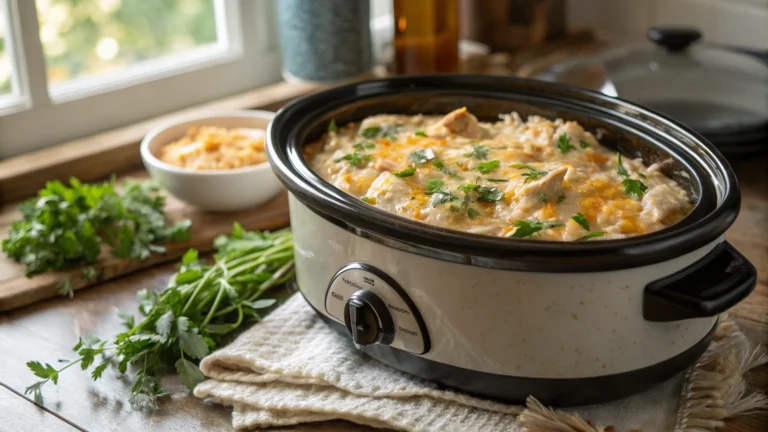Crockpot Cheesy Chicken And Rice Recipe