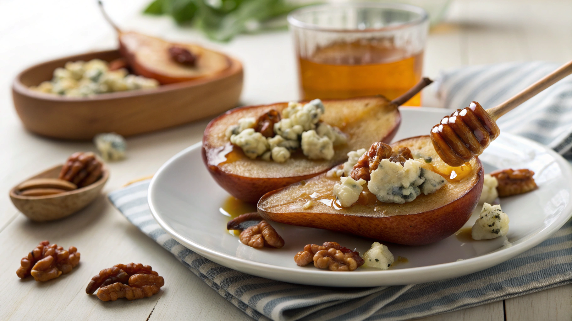 Easy Roasted Pears with Blue Cheese Walnuts and 038 Honey