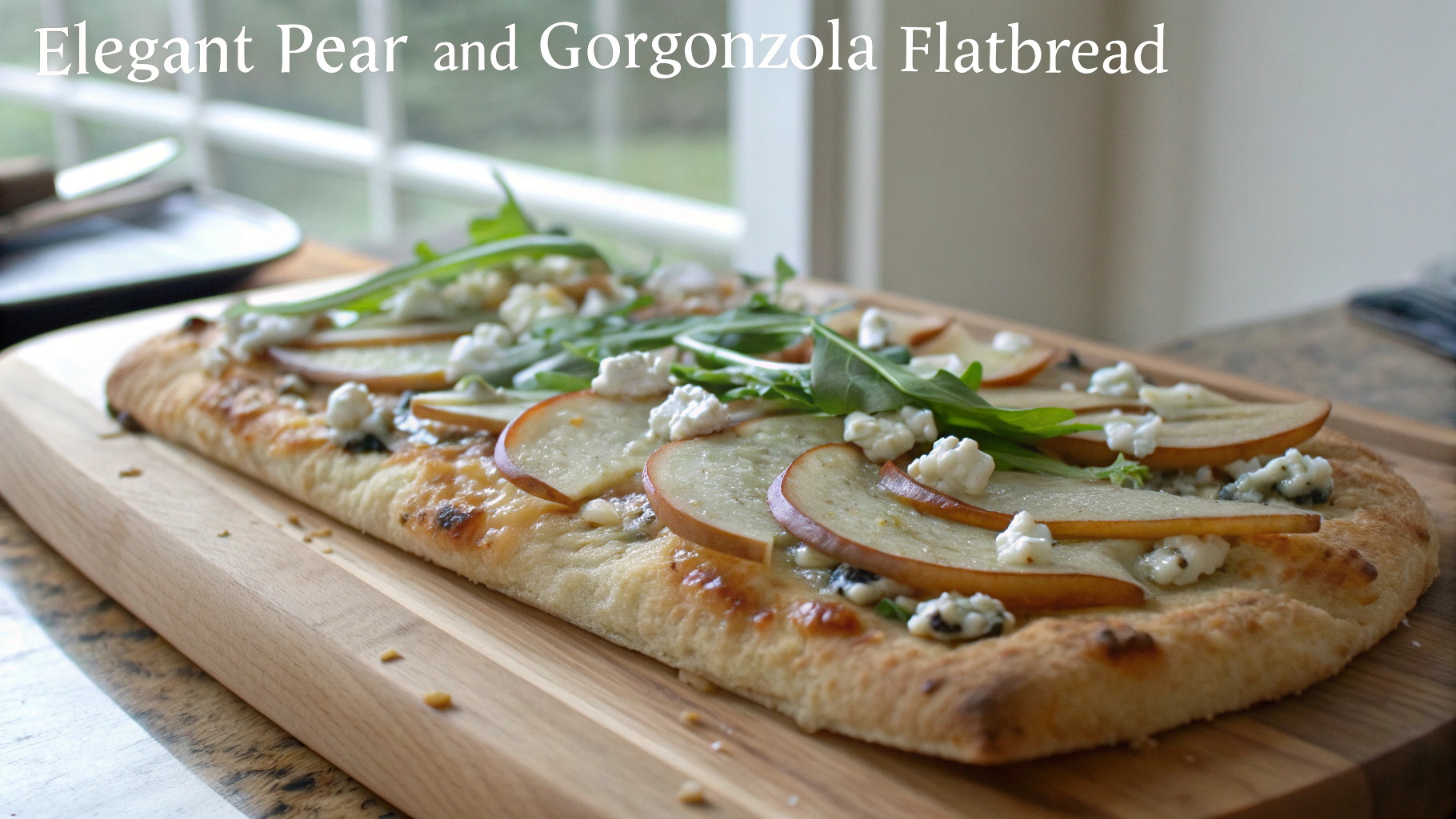 Elegant Pear and 038 Gorgonzola Flatbread