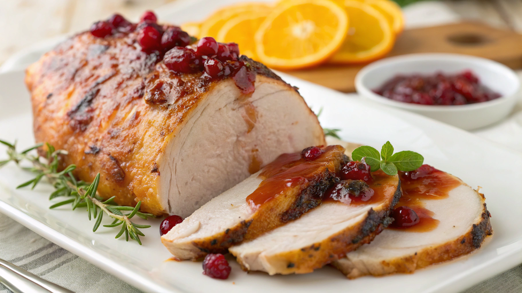 Perfect Cranberry Orange Glazed Turkey Breast
