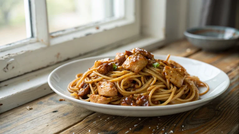 Sticky Garlic Chicken Noodles