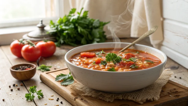 Hearty Tomato Rice Soup