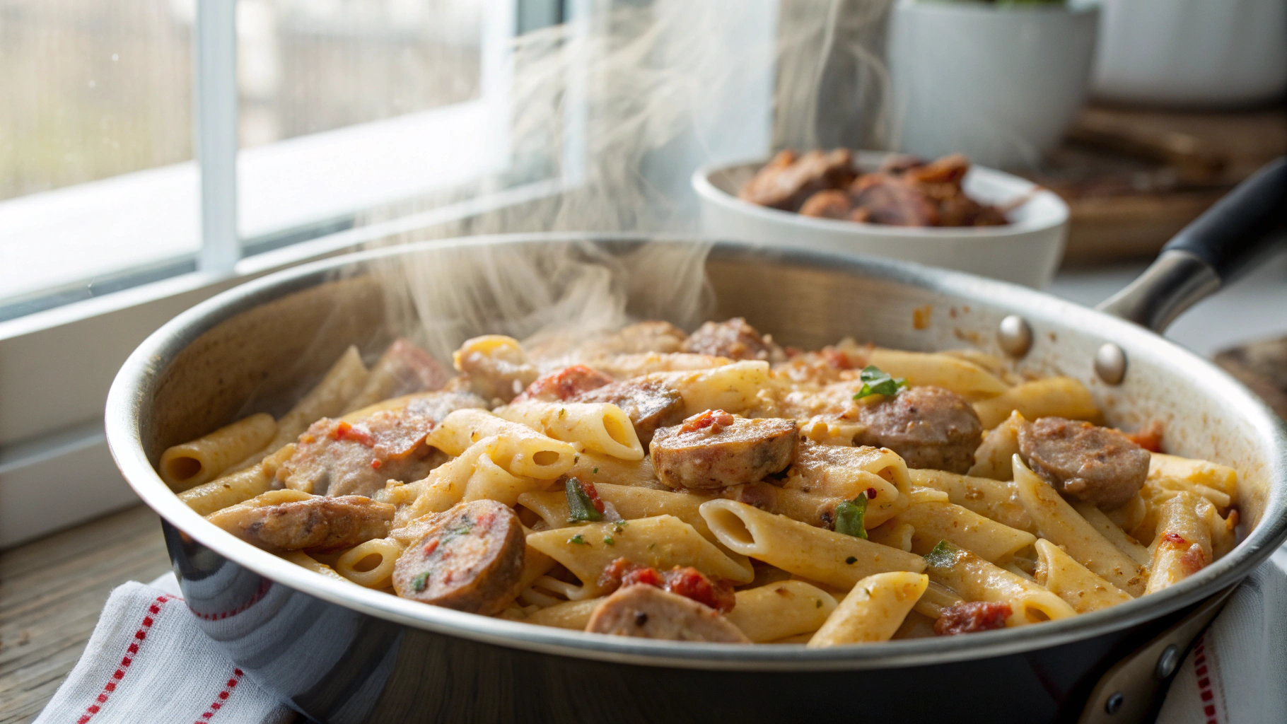 One Pot Creamy Cajun Sausage Pasta