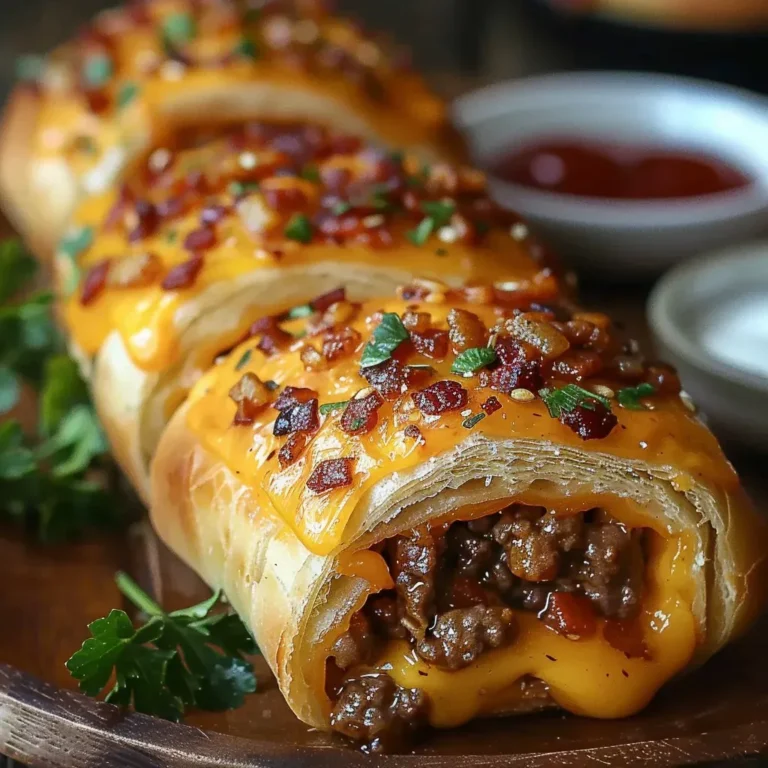 Bacon Cheeseburger Rollups with Garlic Butter - Delicious Recipe