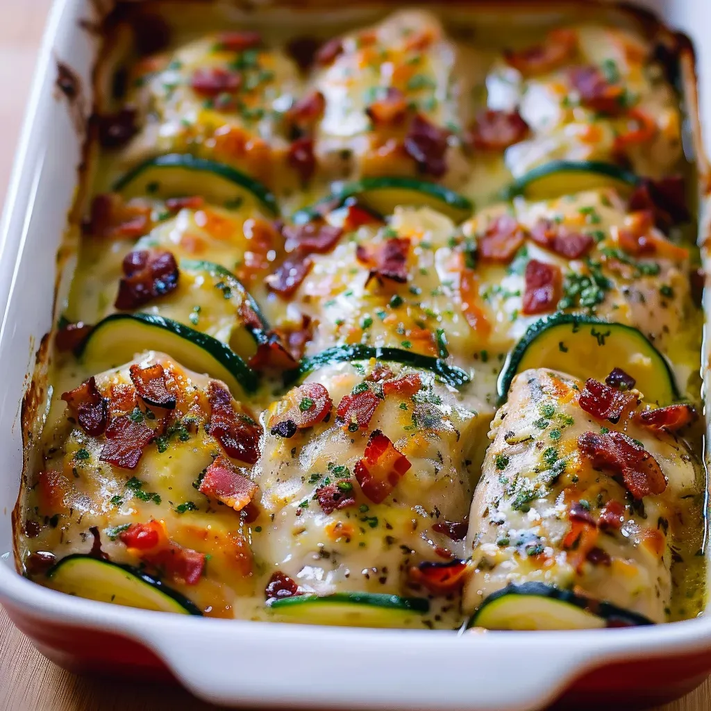 Bacon Chicken Zucchini Bake - Delicious Low-Carb Recipe
