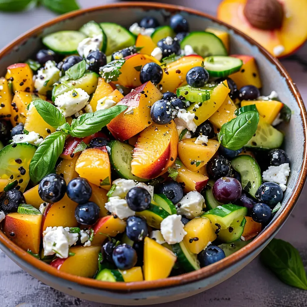 Blueberry Peach Salad with Feta: Refreshing Summer Recipe