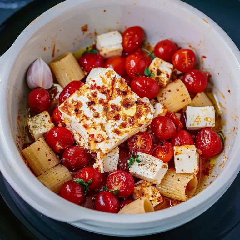 Cheesy Baked Feta Pasta Recipe with Cherry Tomatoes