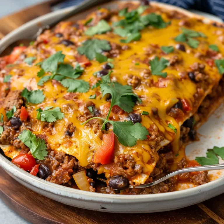 Cheesy Beef Enchilada Casserole Recipe