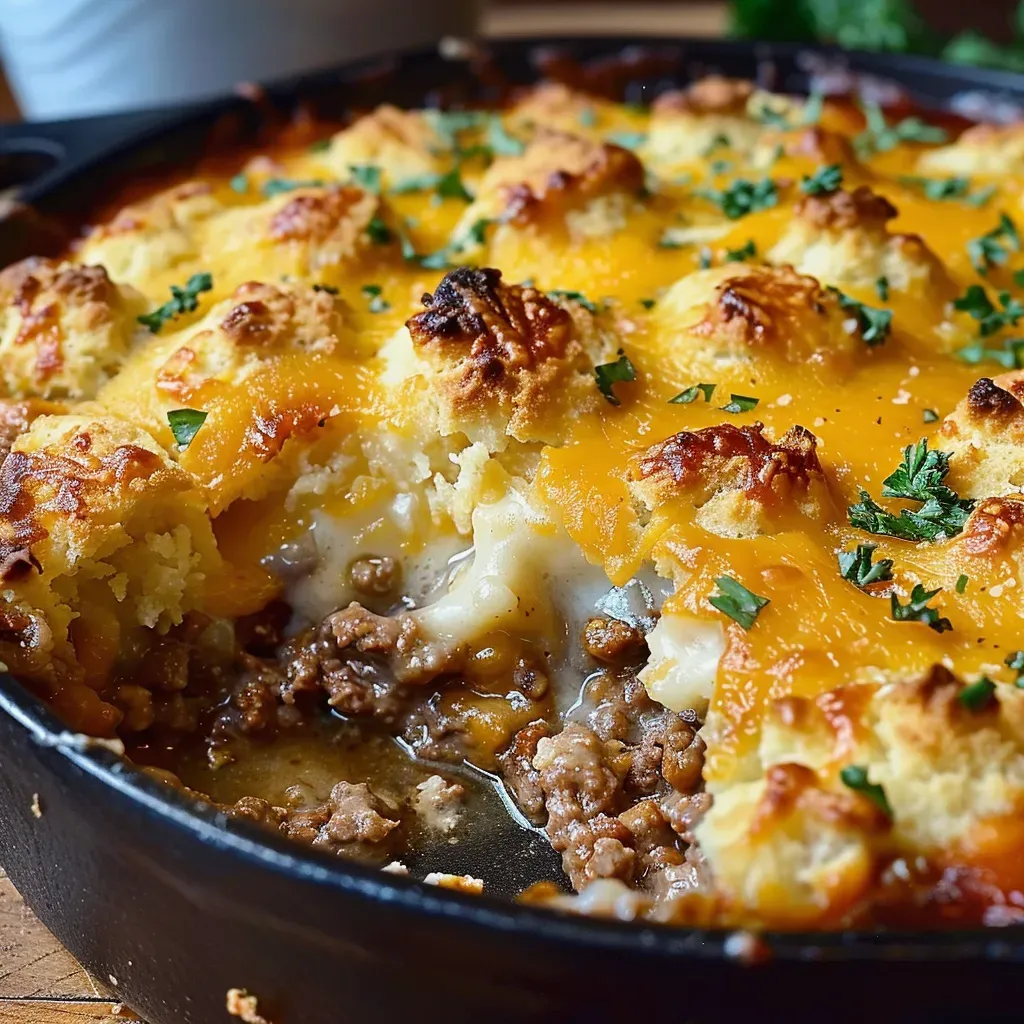 Cheesy Cheddar Bay Ground Beef Casserole