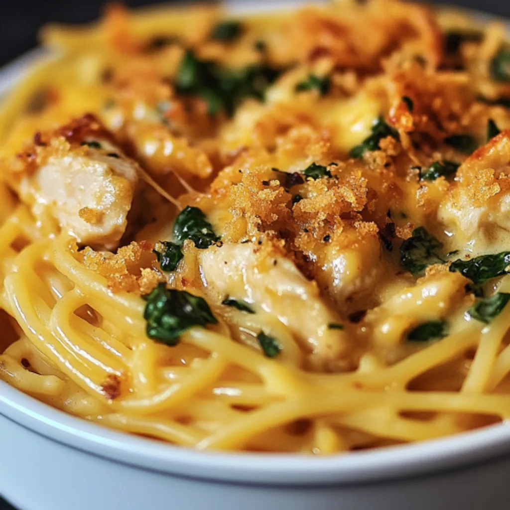 Cheesy Monterey Chicken Spaghetti Bake
