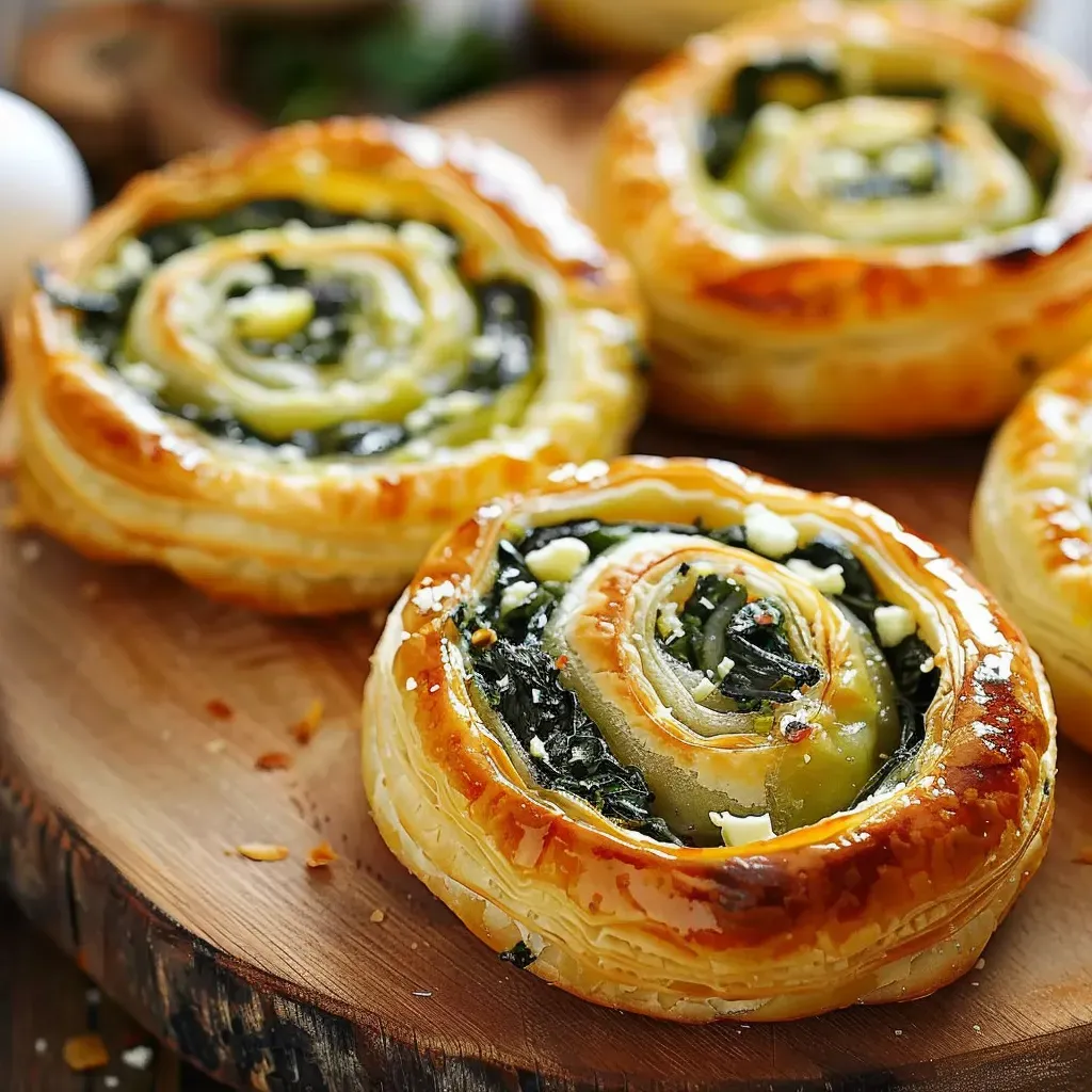 Cheesy Spinach Feta Pinwheels Recipe