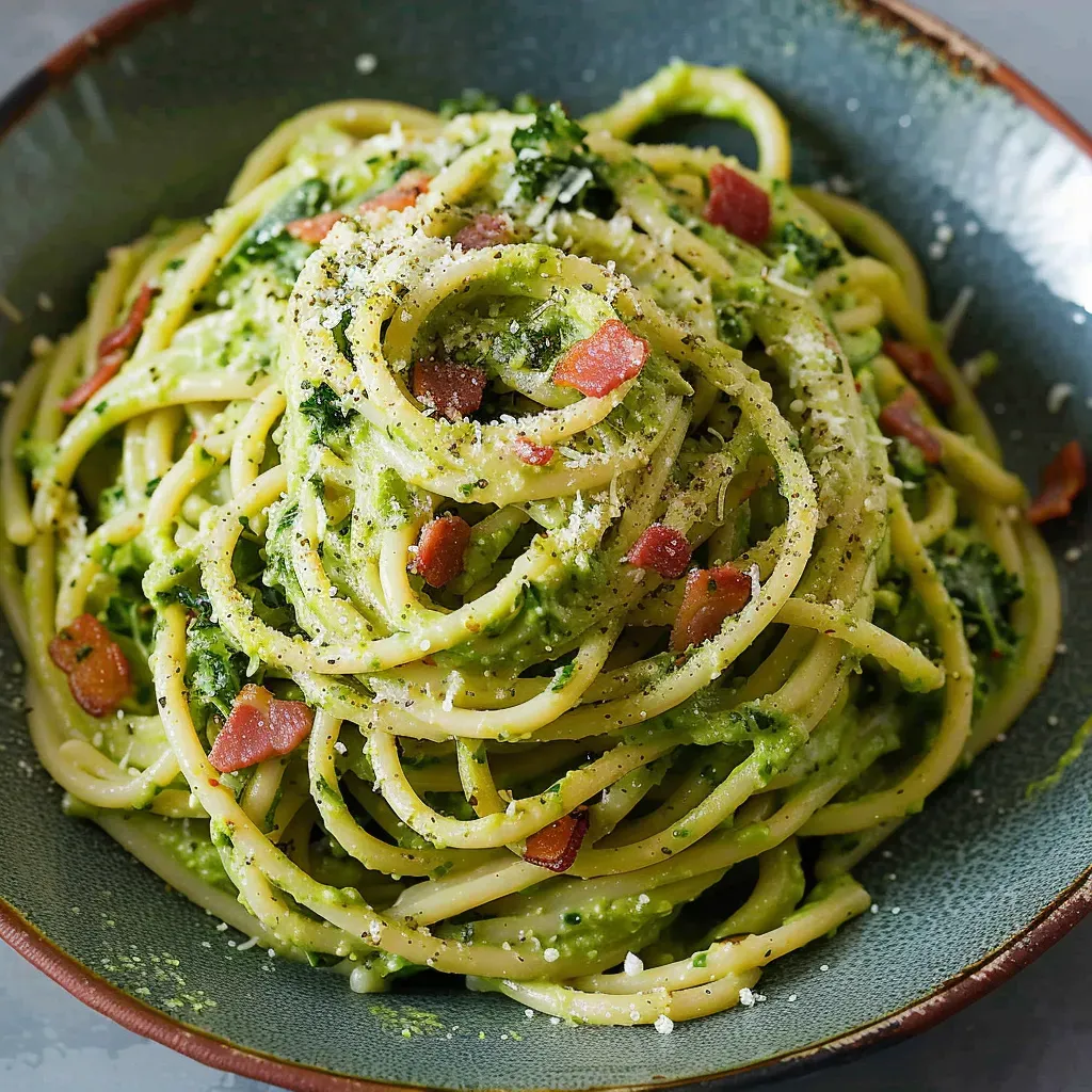 Creamy Avocado Carbonara Pasta Recipe