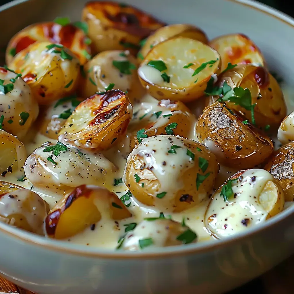 Creamy Garlic Baby Potatoes Recipe