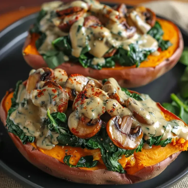 Creamy Mushroom Spinach Potato Bake