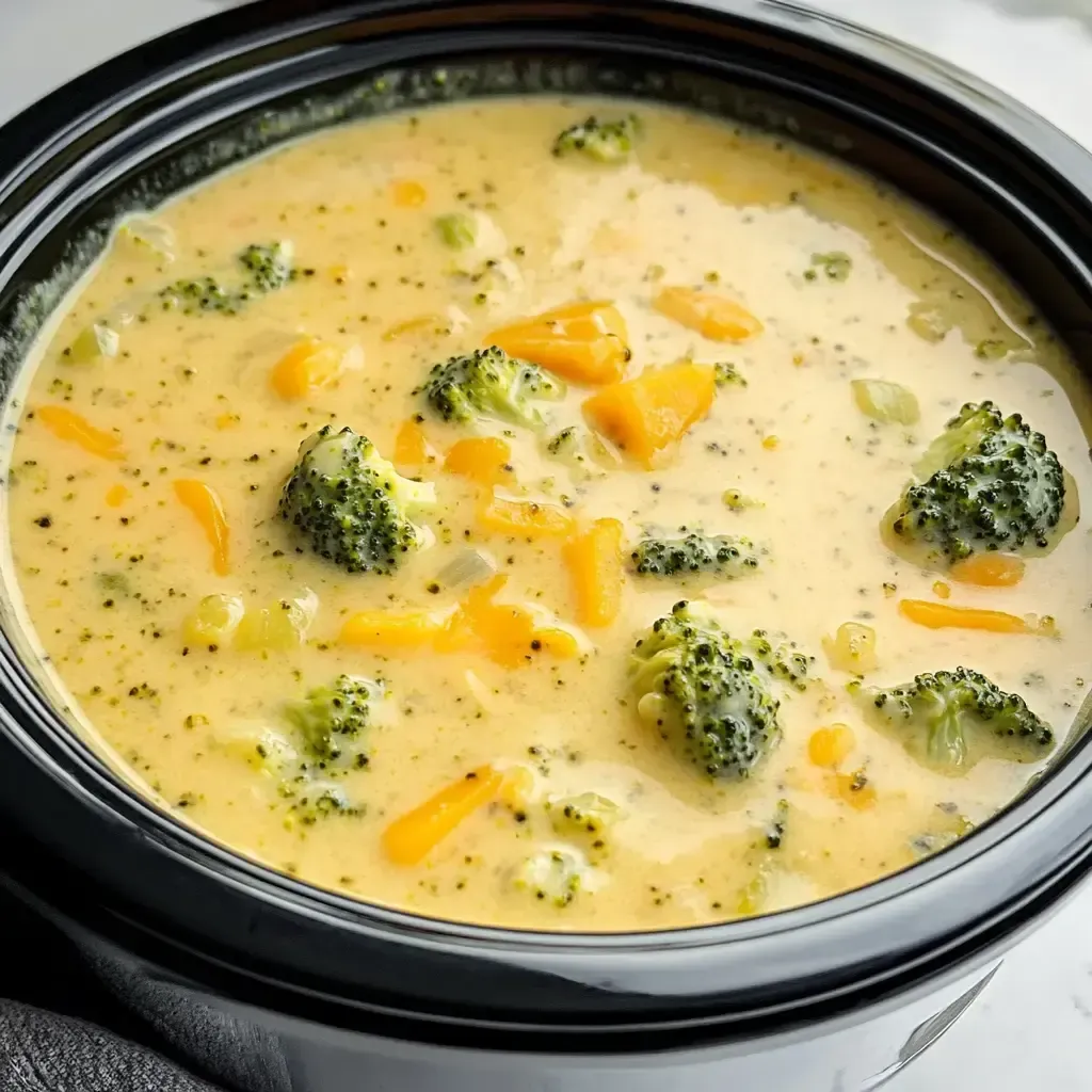 Creamy Slow Cooker Broccoli Cheese Soup
