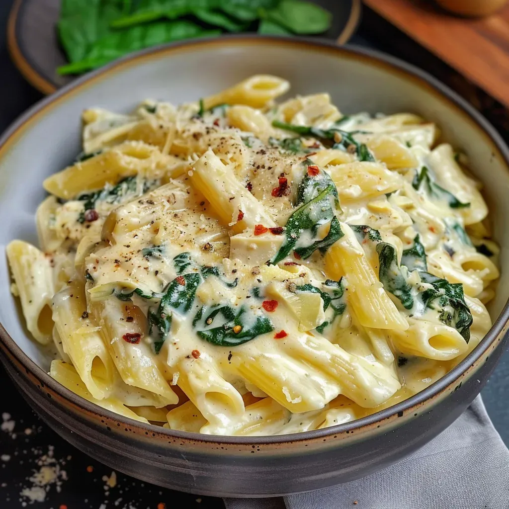 Creamy Spinach Artichoke Pasta Recipe