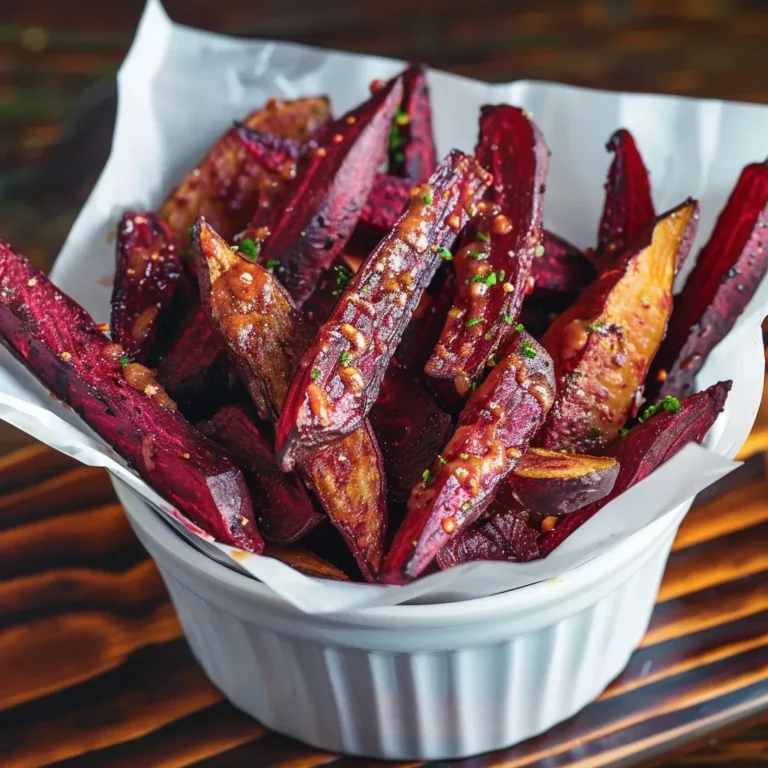 Crispy Baked Beet Fries with Spicy Aioli Dip