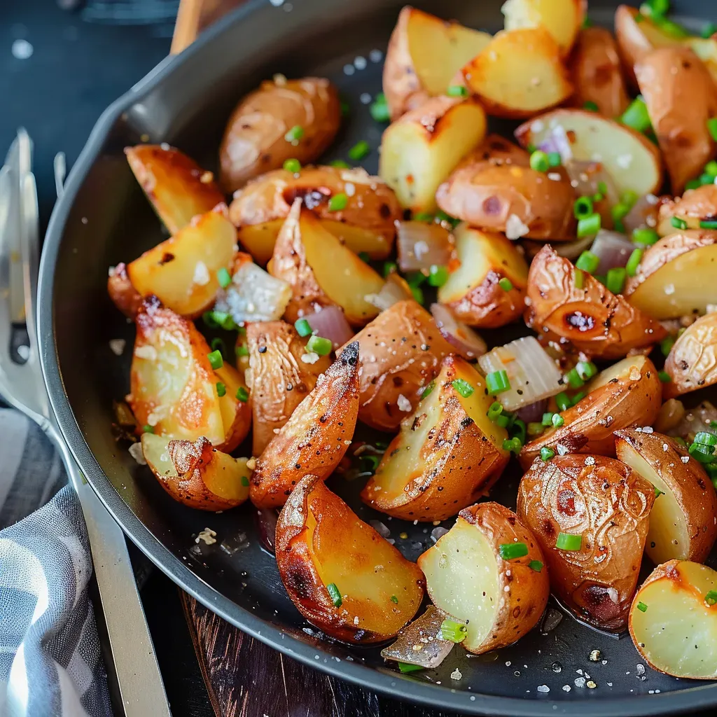 Crispy Baked Potatoes with Caramelized Onions