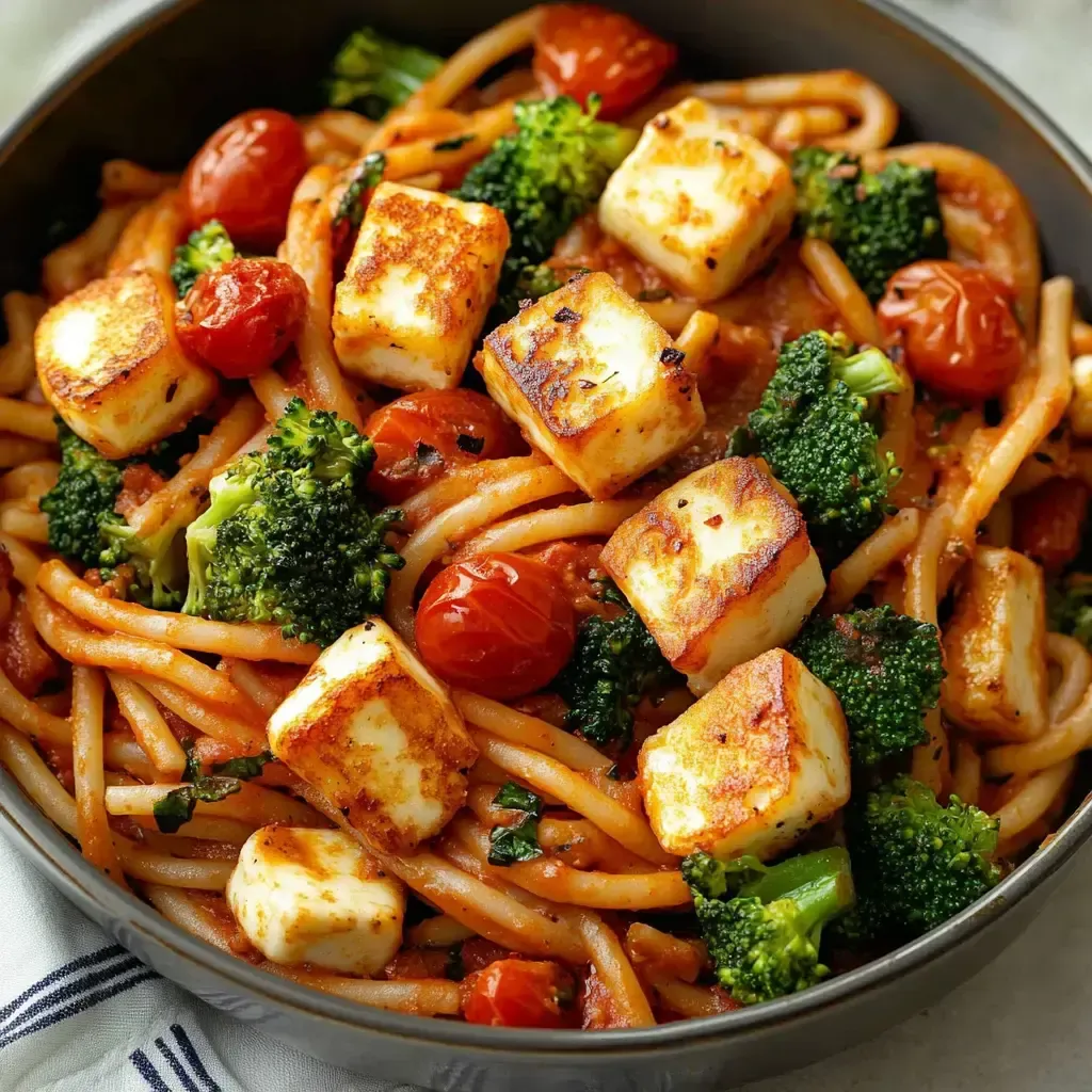 Crispy Halloumi Pasta Recipe