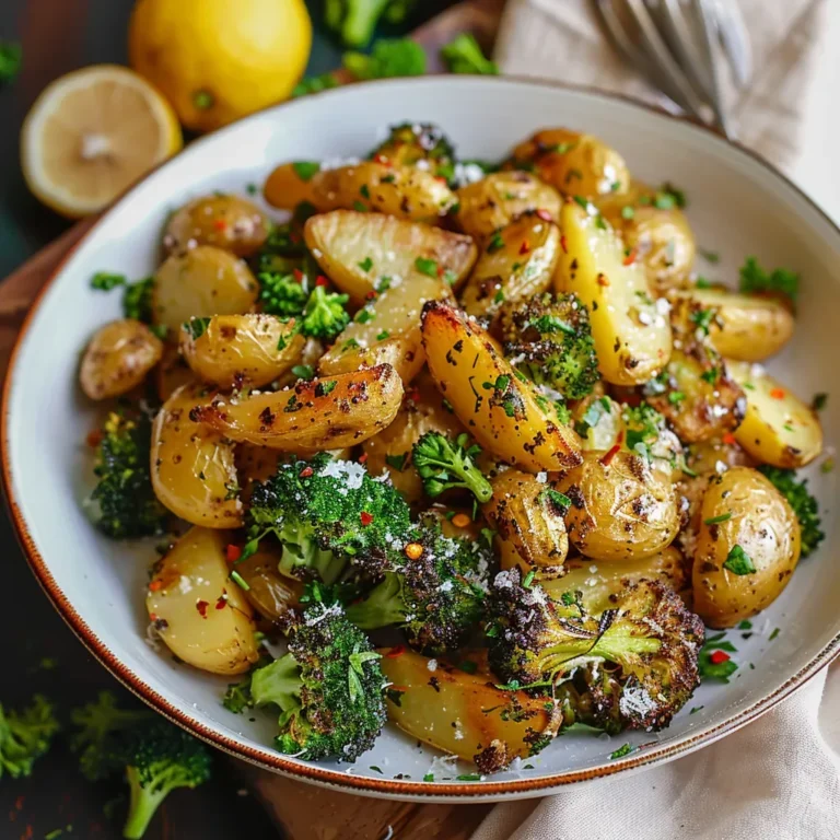 Crispy Roasted Potatoes with Tender Broccoli