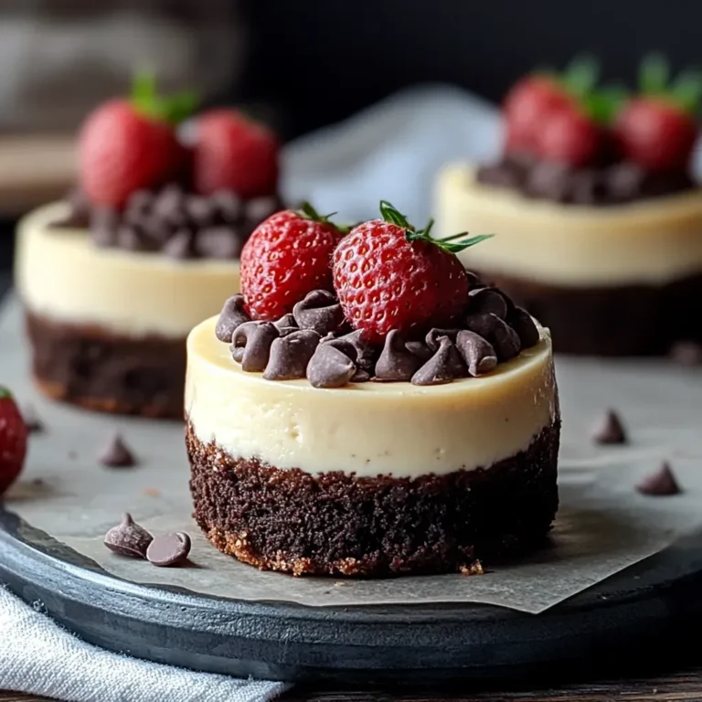 Decadent Brownie Bottom Mini Cheesecakes