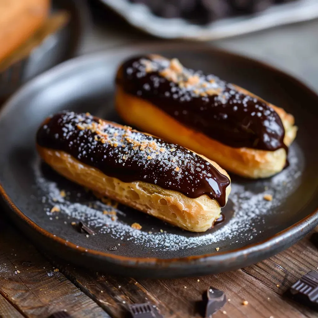 Decadent Chocolate Salted Caramel Eclairs